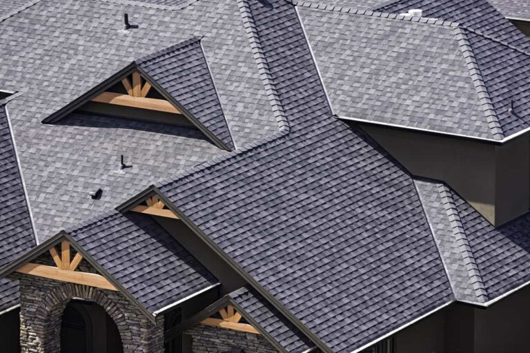 une grande maison avec une toiture noire faite par toitures xls